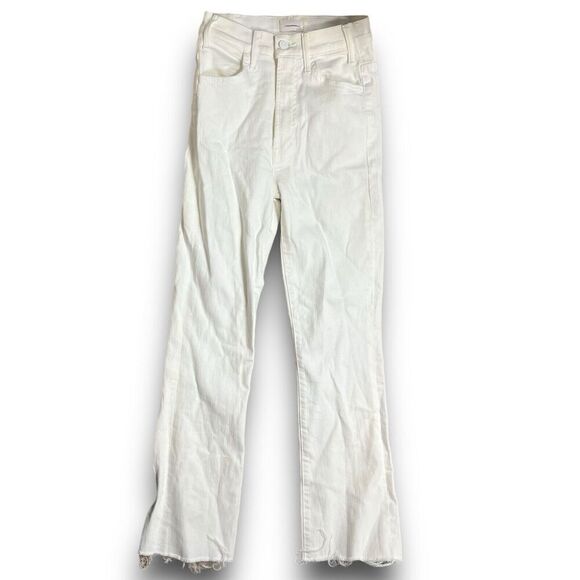 MOTHER Denim - MOTHER Jeans The Hustler Ankle White Fray Fairest of them All Raw Hem Sz 23